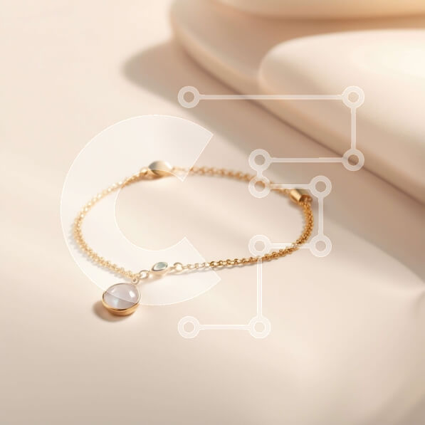 Σετ των 2 Intra Συλλεκτικό Ξύλινο Παζλ Plywood  4mm - Όμορφο χρυσό βραχιόλι με γούρι σε σχήμα δακρύου και διαμάντι Σε Ξύλινο Κουτί - Διαστάσεις: 10x10 cm – 25 κομμάτια