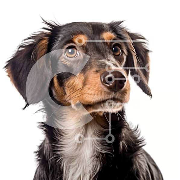 Intra Συλλεκτικό Ξύλινο Παζλ Plywood  4mm - Αξιολάτρευτη εικόνα περίεργου σκύλου με χνουδωτή γούνα και λαμπερά μάτια Σε Ξύλινο Κουτί - Διαστάσεις: 10x10 cm – 25 κομμάτια