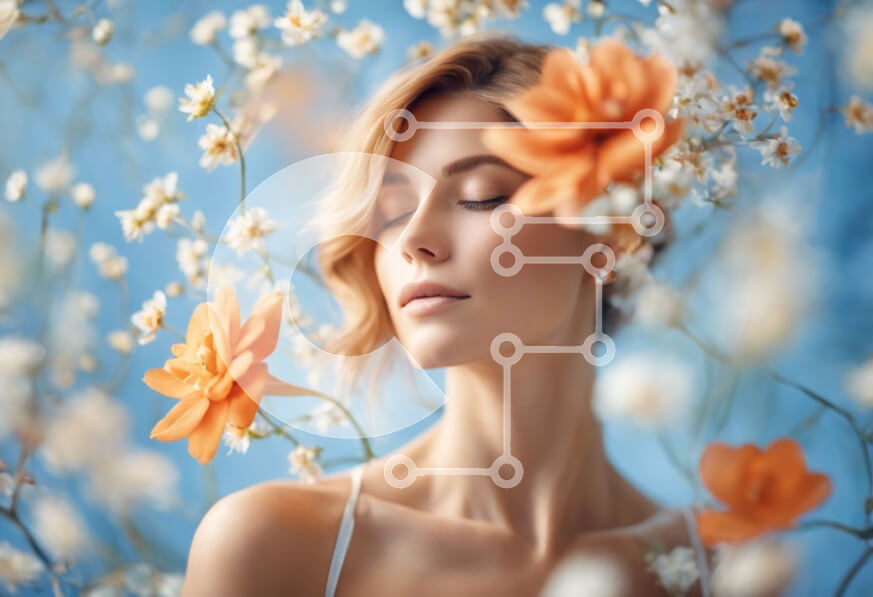 Intra Συλλεκτικό Ξύλινο Παζλ Plywood  4mm - Οικία και ρομαντική στιγμή με πορτοκαλί λουλούδια Σε Ξύλινο Κουτί - Διαστάσεις Puzzle: 10x10 cm – 25 κομμάτια