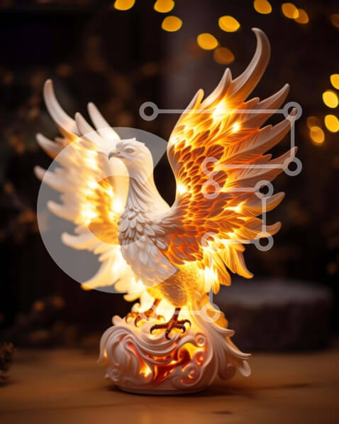 Intra Συλλεκτικό Ξύλινο Παζλ Plywood  4mm - Πολύχρωμο ειδώλιο αετού με φωτισμό LED Σε Ξύλινο Κουτί - Διαστάσεις: 10x10 cm – 25 κομμάτια