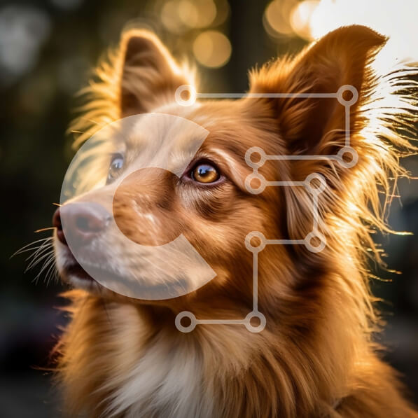 Intra Συλλεκτικό Ξύλινο Παζλ Plywood  4mm - Αξιολάτρευτη εικόνα ενός καφέ σκύλου με μακριά μαλλιά και μια φιλική έκφραση Σε Ξύλινο Κουτί - Διαστάσεις: 10x10 cm – 25 κομμάτια