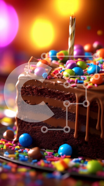 Intra Συλλεκτικό Ξύλινο Παζλ Plywood  4mm - Λαχταριστή σοκολατένια τούρτα γενεθλίων με πολύχρωμα ψεκάσματα Σε Ξύλινο Κουτί - Διαστάσεις: 10x10 cm – 25 κομμάτια