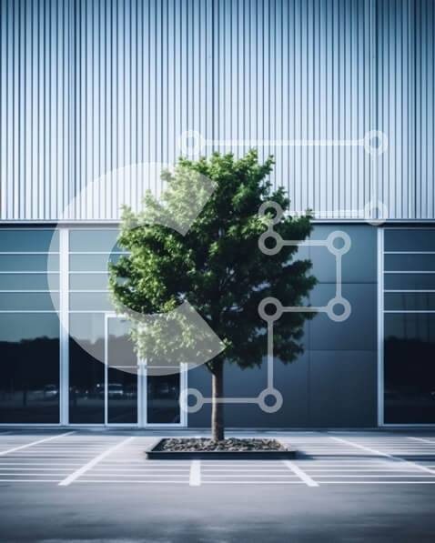 Intra Συλλεκτικό Ξύλινο Παζλ Plywood  4mm - Όμορφη εικόνα ενός δέντρου που στέκεται μόνο του σε ένα χώρο στάθμευσης Σε Ξύλινο Κουτί - Διαστάσεις: 10x10 cm – 25 κομμάτια