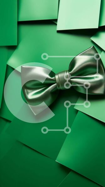 Intra Συλλεκτικό Ξύλινο Παζλ Plywood  4mm - Ασημένιο παπιγιόν σε πράσινο φόντο Σε Ξύλινο Κουτί - Διαστάσεις Puzzle: 10x10 cm – 25 κομμάτια