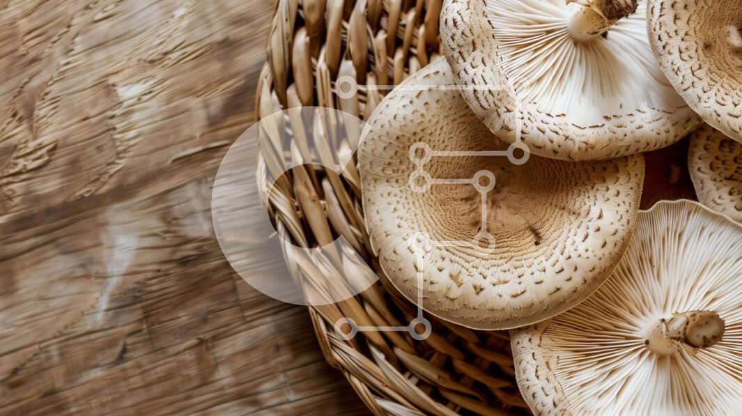 Σετ των 2 Intra Συλλεκτικό Ξύλινο Παζλ Plywood  4mm - Ψάθινο καλάθι με λευκά μανιτάρια Σε Ξύλινο Κουτί - Διαστάσεις: 10x10 cm – 25 κομμάτια