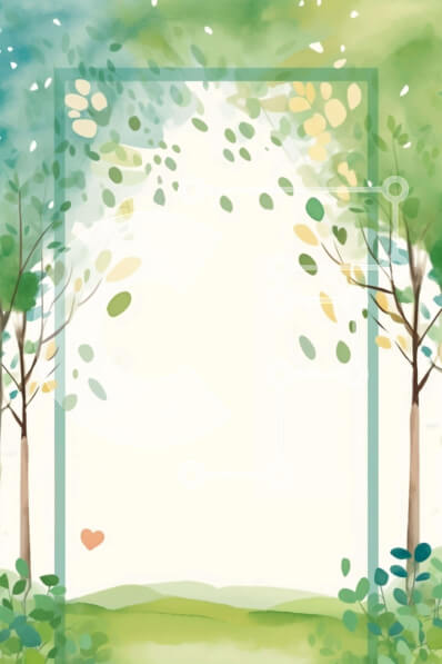 Intra Συλλεκτικό Ξύλινο Παζλ Plywood  4mm - Ακουαρέλα κορνίζα με δέντρα και λουλούδια Σε Ξύλινο Κουτί - Διαστάσεις Puzzle: 10x10 cm – 25 κομμάτια