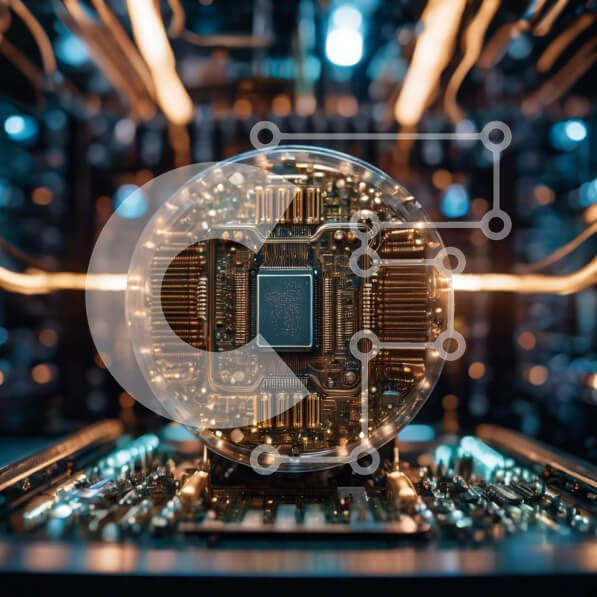 Intra Συλλεκτικό Ξύλινο Παζλ Plywood  4mm - Τσιπ υπολογιστή και ηλεκτρονικά εξαρτήματα Σε Ξύλινο Κουτί - Διαστάσεις Puzzle: 10x10 cm – 25 κομμάτια