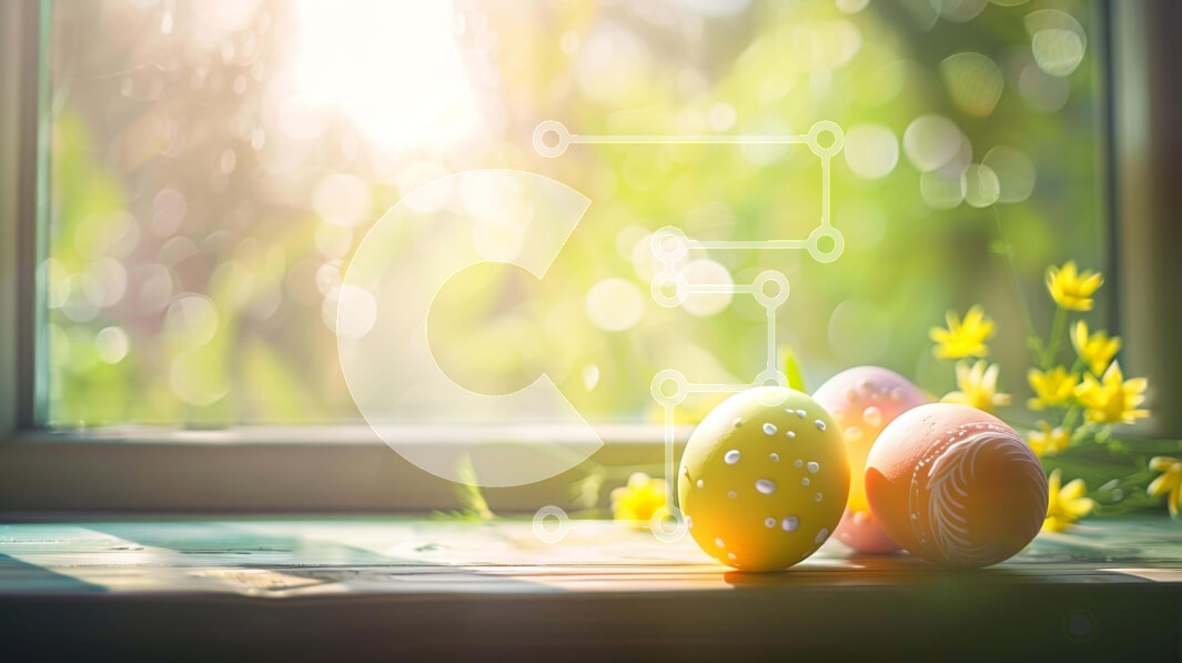 Intra Συλλεκτικό Ξύλινο Παζλ Plywood  4mm - Πολύχρωμα Πασχαλινά αυγά στο περβάζι παραθύρου με κίτρινα λουλούδια Σε Ξύλινο Κουτί - Διαστάσεις: 10x10 cm – 25 κομμάτια