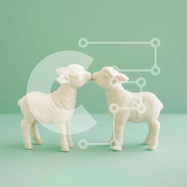 Intra Συλλεκτικό Ξύλινο Παζλ Plywood  4mm - Φιλιά σέικερ για αλάτι και πιπέρι προβάτων σε πράσινο φόντο Σε Ξύλινο Κουτί - Διαστάσεις: 10x10 cm – 25 κομμάτια