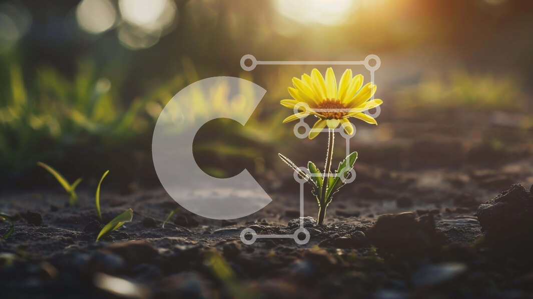 Intra Συλλεκτικό Ξύλινο Παζλ Plywood  4mm - Μονό κίτρινο ανοιξιάτικο λουλούδι σε φυσικό περιβάλλον Σε Ξύλινο Κουτί - Διαστάσεις: 10x10 cm – 25 κομμάτια