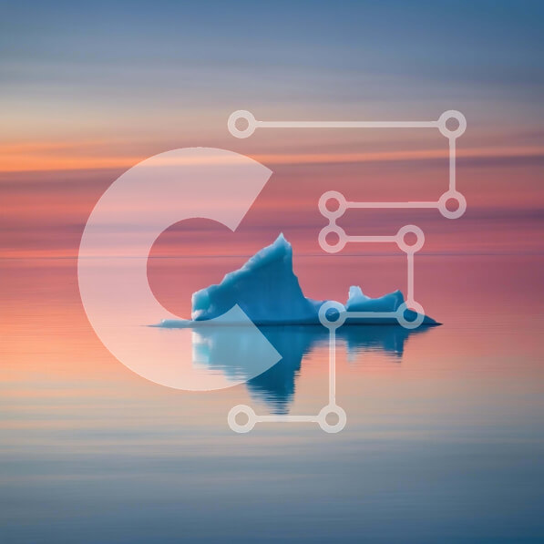 Intra Συλλεκτικό Ξύλινο Παζλ Plywood  4mm - Παγόβουνο στο νερό με ροζ και πορτοκαλί ουρανό Σε Ξύλινο Κουτί - Διαστάσεις: 10x10 cm – 25 κομμάτια