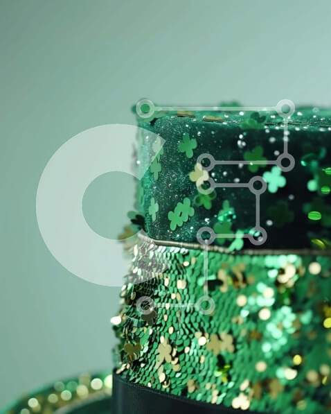 Intra Συλλεκτικό Ξύλινο Παζλ Plywood  4mm - Πράσινο καπέλο από παγιέτες για την ημέρα του Αγίου Πατρικίου Σε Ξύλινο Κουτί - Διαστάσεις: 10x10 cm – 25 κομμάτια