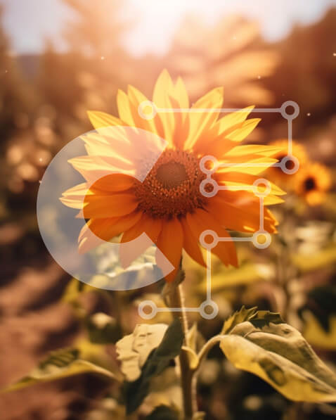 Σετ των 2 Intra Συλλεκτικό Ξύλινο Παζλ Plywood  4mm - Όμορφη εικόνα ενός ηλίανθου σε ένα χωράφι στο ηλιοβασίλεμα Σε Ξύλινο Κουτί - Διαστάσεις: 10x10 cm – 25 κομμάτια