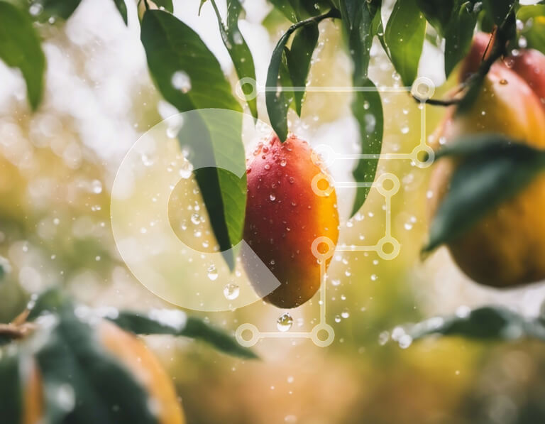 Intra Συλλεκτικό Ξύλινο Παζλ Plywood  4mm - Τροπικό δέντρο μάνγκο με σταγονίδια νερού Σε Ξύλινο Κουτί - Διαστάσεις: 10x10 cm – 25 κομμάτια