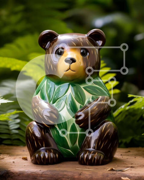 Intra Συλλεκτικό Ξύλινο Παζλ Plywood  4mm - Διακοσμητικό ειδώλιο αρκούδας σε φυσικό περιβάλλον Σε Ξύλινο Κουτί - Διαστάσεις: 10x10 cm – 25 κομμάτια