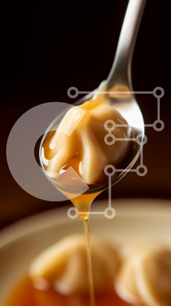 Intra Συλλεκτικό Ξύλινο Παζλ Plywood  4mm - Βουτήξτε το κουτάλι σε σιρόπι για ζυμαρικά Σε Ξύλινο Κουτί - Διαστάσεις: 10x10 cm – 25 κομμάτια