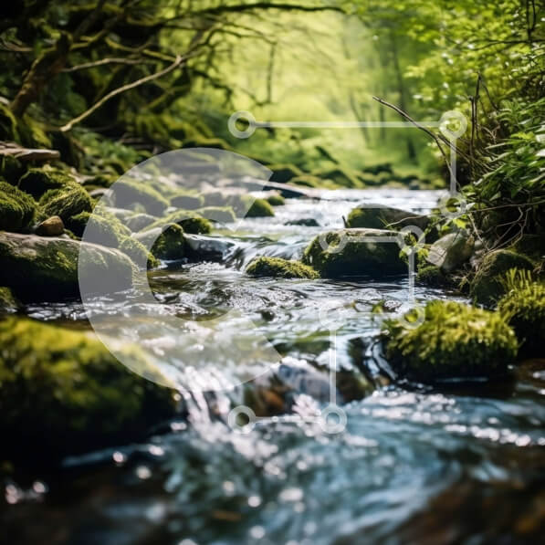 Intra Συλλεκτικό Ξύλινο Παζλ Plywood  4mm - Όμορφη εικόνα ενός μικρού ρέματος σε ένα καταπράσινο δάσος Σε Ξύλινο Κουτί - Διαστάσεις: 10x10 cm – 25 κομμάτια