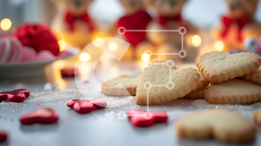 Intra Συλλεκτικό Ξύλινο Παζλ Plywood  4mm - Γιορτή του Αγίου Βαλεντίνου με αρκουδάκια και μπισκότα σε σχήμα καρδιάς Σε Ξύλινο Κουτί - Διαστάσεις: 10x10 cm – 25 κομμάτια