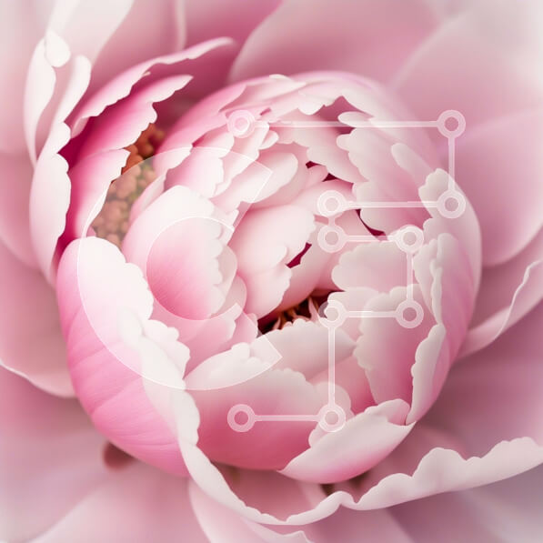 Intra Συλλεκτικό Ξύλινο Παζλ Plywood  4mm - Όμορφη κοντινή εικόνα ενός λουλουδιού ροζ παιώνιας με λευκά πέταλα Σε Ξύλινο Κουτί - Διαστάσεις: 10x10 cm – 25 κομμάτια