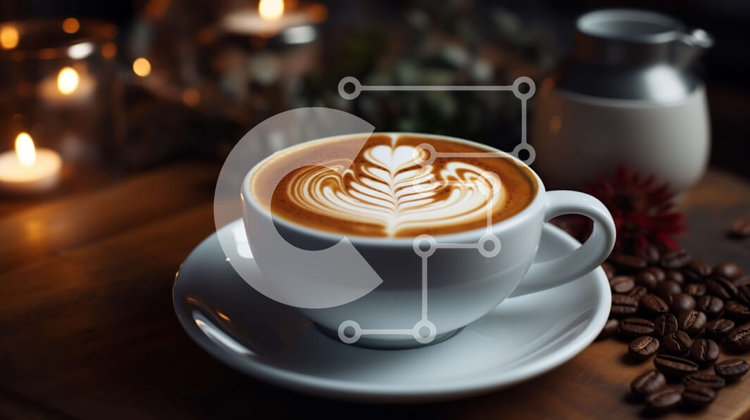 Σετ των 2 Intra Συλλεκτικό Ξύλινο Παζλ Plywood  4mm - Φλιτζάνι καφέ με Heart Latte Art σε ξύλινη επιφάνεια Σε Ξύλινο Κουτί - Διαστάσεις: 10x10 cm – 25 κομμάτια