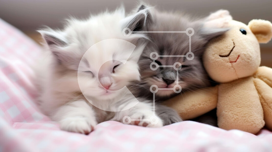 Intra Συλλεκτικό Ξύλινο Παζλ Plywood  4mm - Δύο γατάκια αγκαλιά με ένα αρκουδάκι Σε Ξύλινο Κουτί - Διαστάσεις: 10x10 cm – 25 κομμάτια