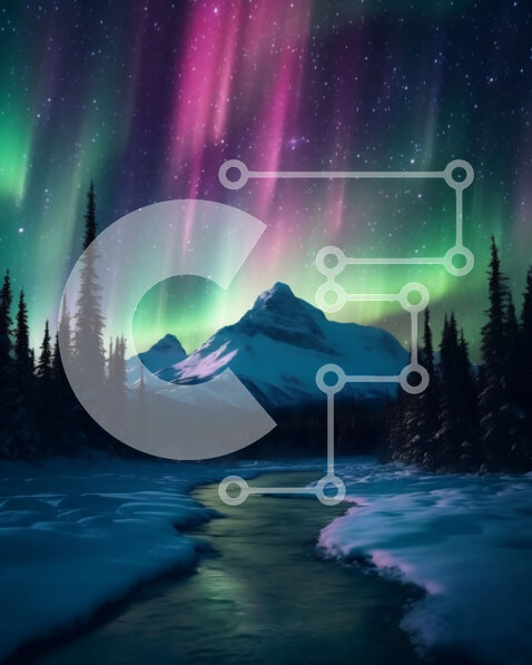 Intra Συλλεκτικό Ξύλινο Παζλ Plywood  4mm - Εκπληκτική εμφάνιση Aurora Borealis πάνω από ένα χιονισμένο ορεινό τοπίο Σε Ξύλινο Κουτί - Διαστάσεις: 10x10 cm – 25 κομμάτια