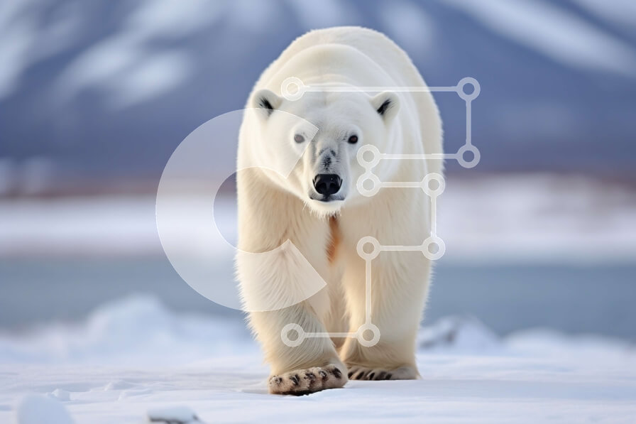 Intra Συλλεκτικό Ξύλινο Παζλ Plywood  4mm - Εκπληκτική εικόνα μιας πολικής αρκούδας σε μια χειμερινή χώρα των θαυμάτων Σε Ξύλινο Κουτί - Διαστάσεις: 10x10 cm – 25 κομμάτια