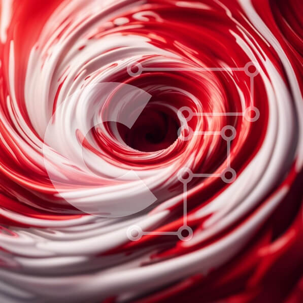 Σετ των 2 Intra Συλλεκτικό Ξύλινο Παζλ Plywood  4mm - Ζωντανή κινηματογράφηση σε πρώτο πλάνο από κόκκινα και άσπρα στροβιλιζόμενα νήματα ή καραμέλα της βαμβακιού Σε Ξύλινο Κουτί - Διαστάσεις: 10x10 cm – 25 κομμάτια