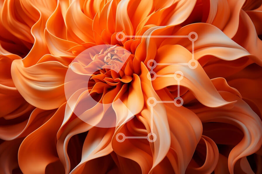 Intra Συλλεκτικό Ξύλινο Παζλ Plywood  4mm - Ζωντανό πορτοκαλί λουλούδι με κατσαρά πέταλα και κίτρινο κέντρο Σε Ξύλινο Κουτί - Διαστάσεις: 10x10 cm – 25 κομμάτια