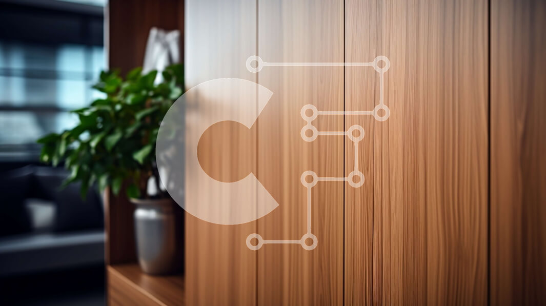 Intra Συλλεκτικό Ξύλινο Παζλ Plywood  4mm - Ξύλινος τοίχος με φυτό σε γλάστρα σε μινιμαλιστικό εσωτερικό Σε Ξύλινο Κουτί - Διαστάσεις Puzzle: 10x10 cm – 25 κομμάτια