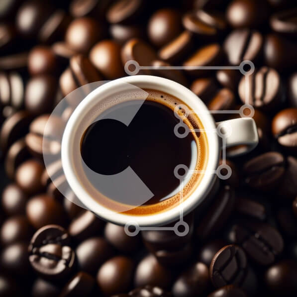 Σετ των 2 Intra Συλλεκτικό Ξύλινο Παζλ Plywood  4mm - Όμορφη εικόνα ενός φλιτζάνι καφέ με κόκκους καφέ σε σκούρο φόντο Σε Ξύλινο Κουτί - Διαστάσεις: 10x10 cm – 25 κομμάτια