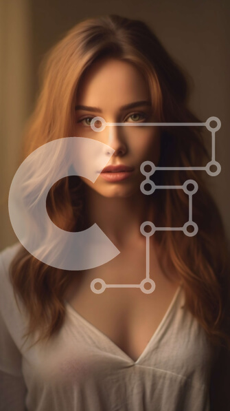 Intra Συλλεκτικό Ξύλινο Παζλ Plywood  4mm - Όμορφο πορτρέτο μιας νεαρής γυναίκας με μακριά κόκκινα μαλλιά και καστανά μάτια Σε Ξύλινο Κουτί - Διαστάσεις Puzzle: 10x10 cm – 25 κομμάτια