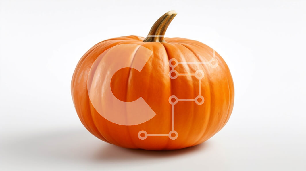 Intra Συλλεκτικό Ξύλινο Παζλ Plywood  4mm - Μεγάλη πορτοκαλί κολοκύθα σε λευκή επιφάνεια Σε Ξύλινο Κουτί - Διαστάσεις Puzzle: 10x10 cm – 25 κομμάτια