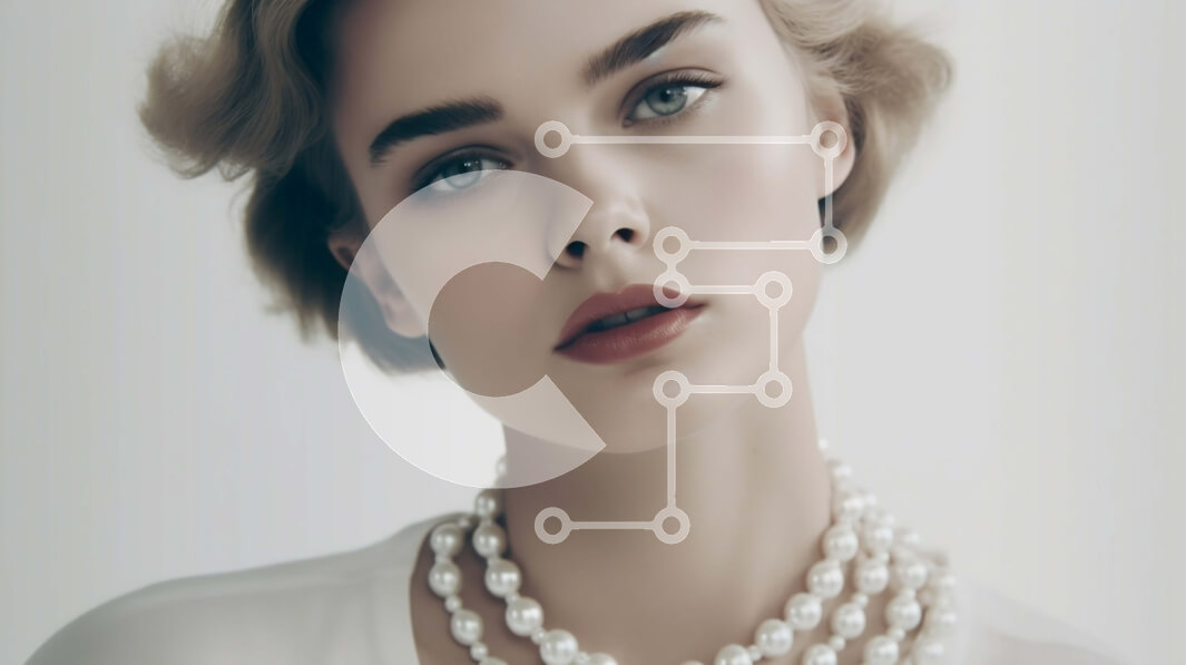 Intra Συλλεκτικό Ξύλινο Παζλ Plywood  4mm - Κομψή γυναίκα με λευκό φόρεμα με μαργαριταρένιο κολιέ Σε Ξύλινο Κουτί - Διαστάσεις Puzzle: 10x10 cm – 25 κομμάτια