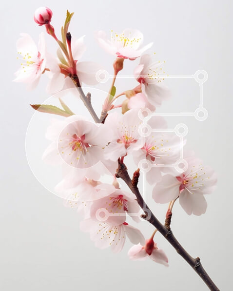 Intra Συλλεκτικό Ξύλινο Παζλ Plywood  4mm - Όμορφη εικόνα ενός κλαδιού από ροζ άνθη κερασιάς Σε Ξύλινο Κουτί - Διαστάσεις: 10x10 cm – 25 κομμάτια