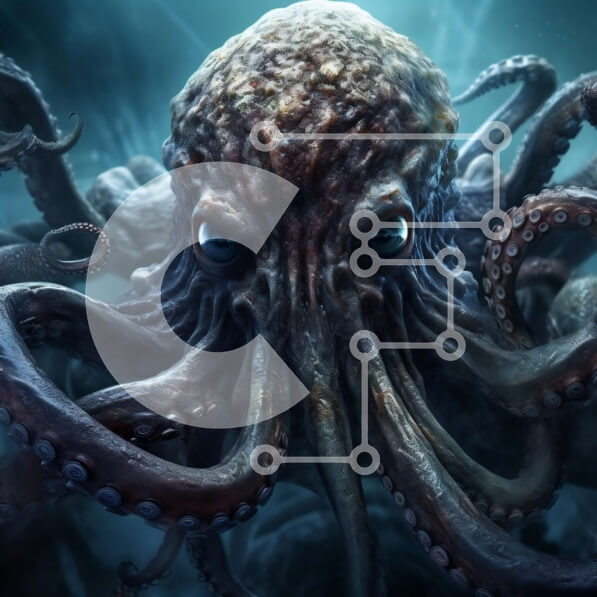 Intra Συλλεκτικό Ξύλινο Παζλ Plywood  4mm - Σαγηνευτική εικόνα του χταποδιού σε βαθιά νερά Σε Ξύλινο Κουτί - Διαστάσεις: 10x10 cm – 25 κομμάτια