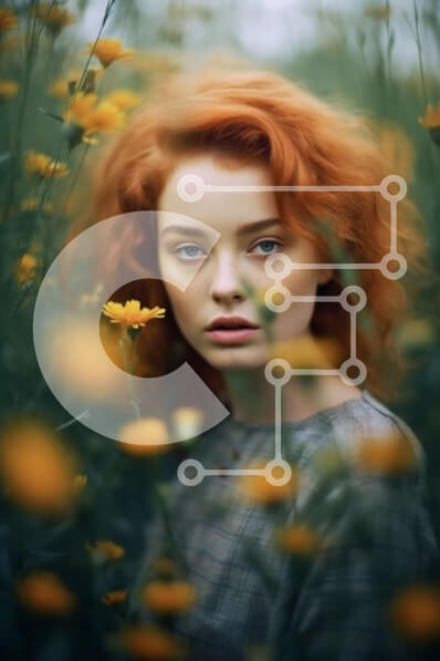 Σετ των 2 Intra Συλλεκτικό Ξύλινο Παζλ Plywood  4mm - Εκπληκτική εικόνα μιας γυναίκας σε ένα κίτρινο πεδίο Σε Ξύλινο Κουτί - Διαστάσεις: 10x10 cm – 25 κομμάτια