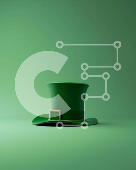 Intra Συλλεκτικό Ξύλινο Παζλ Plywood  4mm - Πράσινο καπέλο ημέρας του Αγίου Πατρικίου σε πράσινο φόντο Σε Ξύλινο Κουτί - Διαστάσεις: 10x10 cm – 25 κομμάτια