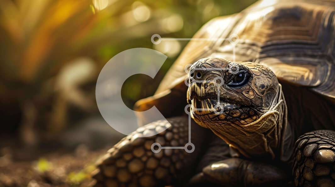 Intra Συλλεκτικό Ξύλινο Παζλ Plywood  4mm - Περίεργη χελώνα που κάθεται στο έδαφος Σε Ξύλινο Κουτί - Διαστάσεις: 10x10 cm – 25 κομμάτια