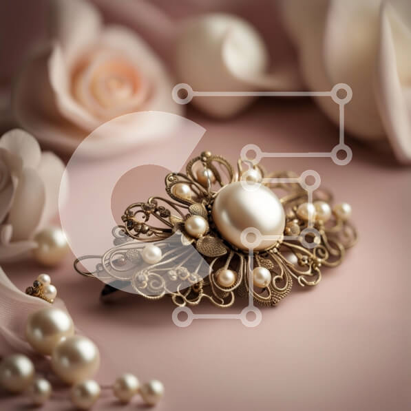 Σετ των 2 Intra Συλλεκτικό Ξύλινο Παζλ Plywood  4mm - Κομψή vintage μαργαριταρένια καρφίτσα με περίπλοκες λεπτομέρειες φιλιγκράν Σε Ξύλινο Κουτί - Διαστάσεις: 10x10 cm – 25 κομμάτια