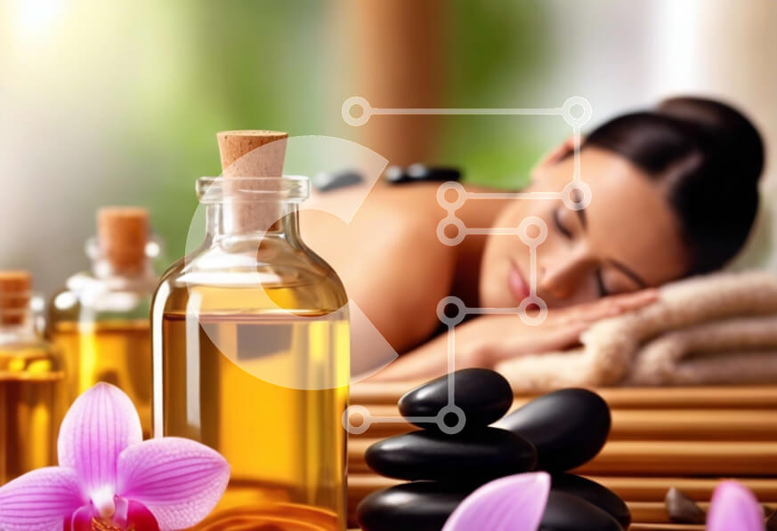 Intra Συλλεκτικό Ξύλινο Παζλ Plywood  4mm - Γυναίκα που απολαμβάνει μια χαλαρωτική περιποίηση σπα με αιθέρια έλαια και πέτρες Σε Ξύλινο Κουτί - Διαστάσεις Puzzle: 10x10 cm – 25 κομμάτια