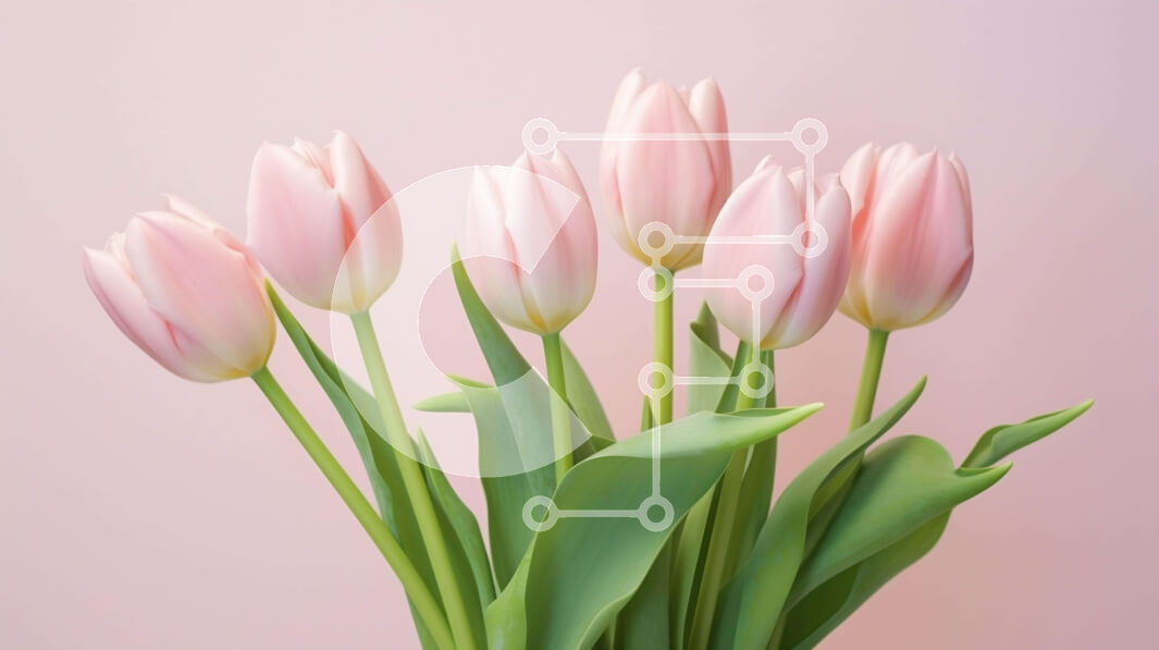 Intra Συλλεκτικό Ξύλινο Παζλ Plywood  4mm - Όμορφη διάταξη βάζου με ροζ τουλίπα σε ροζ φόντο Σε Ξύλινο Κουτί - Διαστάσεις: 10x10 cm – 25 κομμάτια