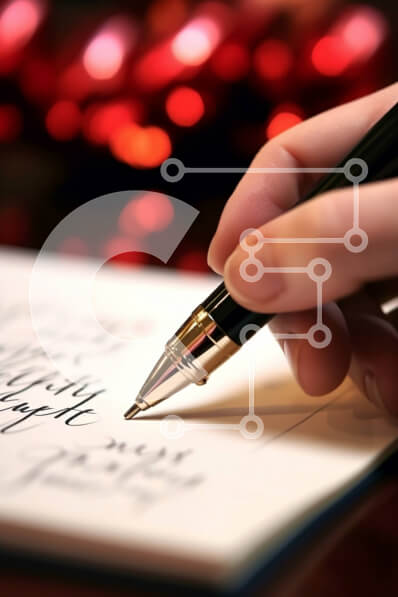 Intra Συλλεκτικό Ξύλινο Παζλ Plywood  4mm - Κομψή εικόνα ενός ατόμου που γράφει με στυλό Σε Ξύλινο Κουτί - Διαστάσεις Puzzle: 10x10 cm – 25 κομμάτια