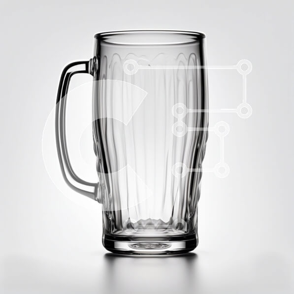 Σετ των 2 Intra Συλλεκτικό Ξύλινο Παζλ Plywood  4mm - Άδειο Clear Glass κούπα μπύρας με κυρτή λαβή Σε Ξύλινο Κουτί - Διαστάσεις: 10x10 cm – 25 κομμάτια