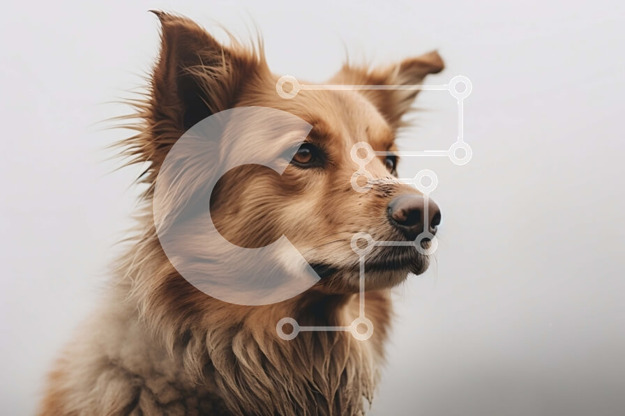 Σετ των 2 Intra Συλλεκτικό Ξύλινο Παζλ Plywood  4mm - Περίεργος καφέ σκύλος που κοιτάζει ψηλά στην κάμερα Σε Ξύλινο Κουτί - Διαστάσεις: 10x10 cm – 25 κομμάτια