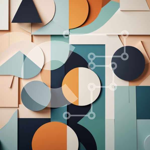 Intra Συλλεκτικό Ξύλινο Παζλ Plywood  4mm - Ζωντανή αφηρημένη τέχνη: Πολύχρωμο γεωμετρικό σχέδιο Σε Ξύλινο Κουτί - Διαστάσεις Puzzle: 10x10 cm – 25 κομμάτια