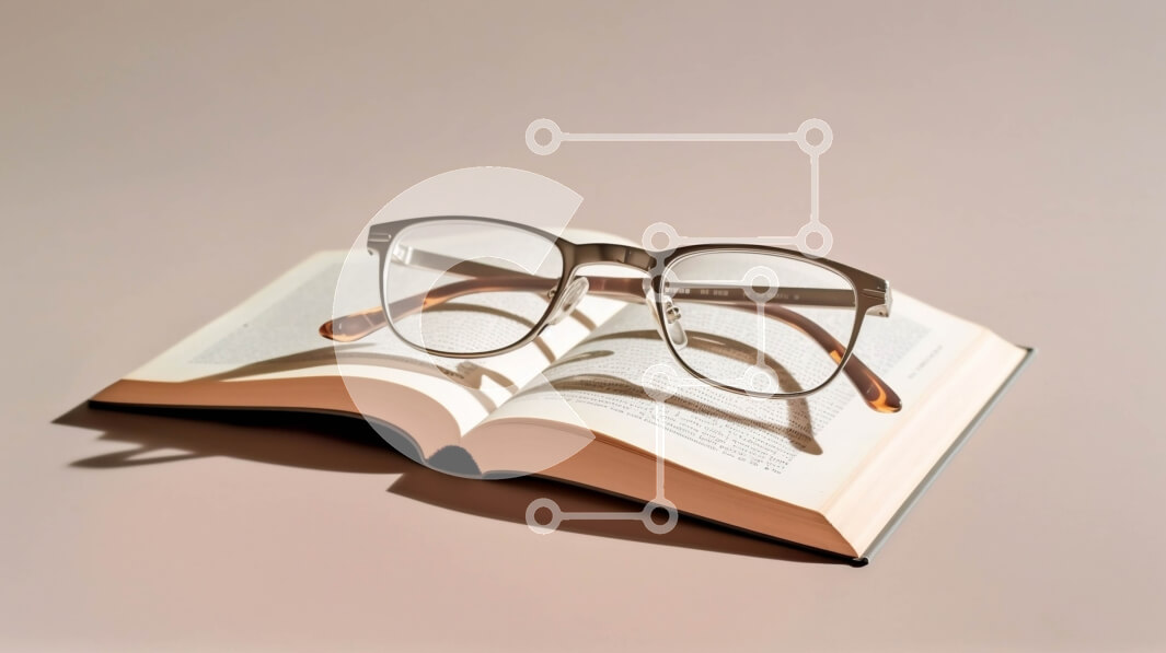 Intra Συλλεκτικό Ξύλινο Παζλ Plywood  4mm - Κομψή εικόνα ενός ανοιχτού βιβλίου με γυαλιά Σε Ξύλινο Κουτί - Διαστάσεις Puzzle: 10x10 cm – 25 κομμάτια