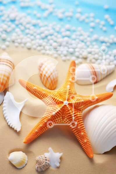 Σετ των 2 Intra Συλλεκτικό Ξύλινο Παζλ Plywood  4mm - Σκηνή παραλίας με κοχύλια και θαλάσσια πλάσματα Σε Ξύλινο Κουτί - Διαστάσεις: 10x10 cm – 25 κομμάτια