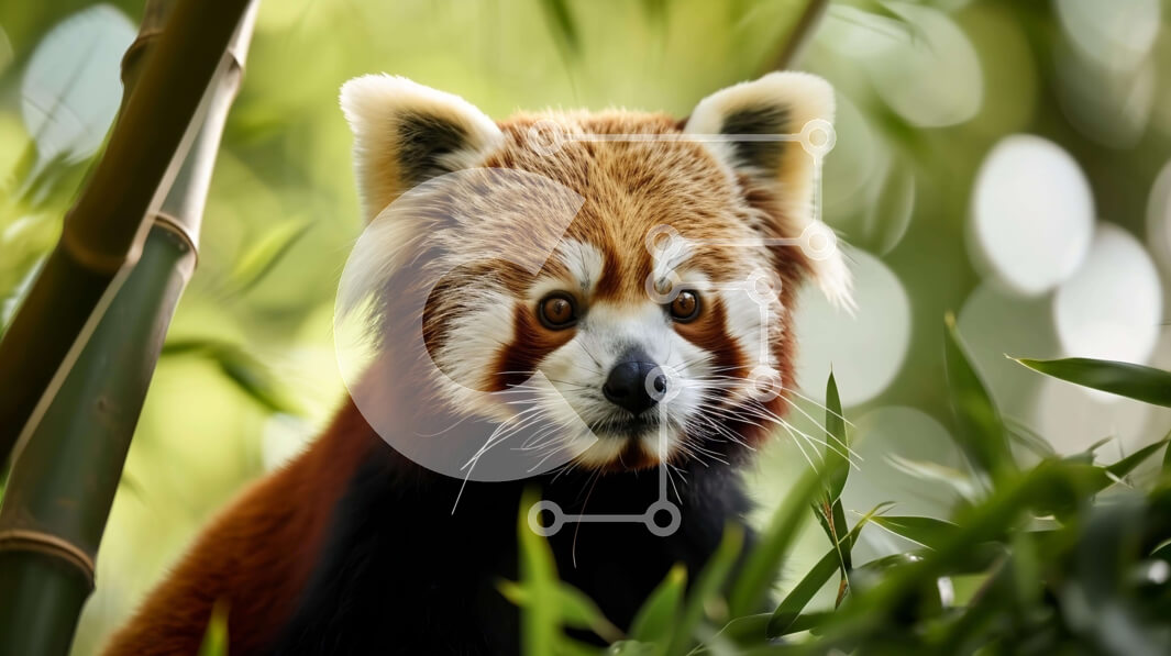 Intra Συλλεκτικό Ξύλινο Παζλ Plywood  4mm - Κόκκινο Panda στο δάσος μπαμπού Σε Ξύλινο Κουτί - Διαστάσεις: 10x10 cm – 25 κομμάτια