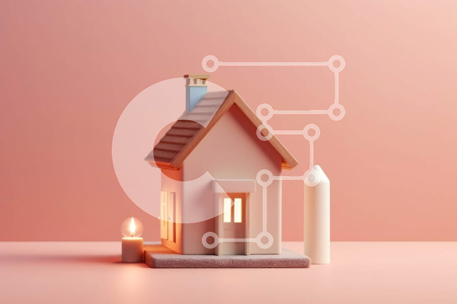 Intra Συλλεκτικό Ξύλινο Παζλ Plywood  4mm - Ροζ σπίτι με αναμμένο κερί, ιδανικό για ζεστές νύχτες στο σπίτι Σε Ξύλινο Κουτί - Διαστάσεις Puzzle: 10x10 cm – 25 κομμάτια